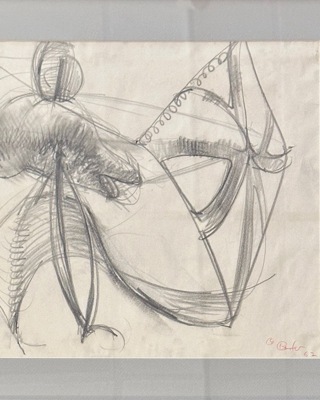 Bob Berks Original 1962 Graphite Drawing Series 18 x 21-8