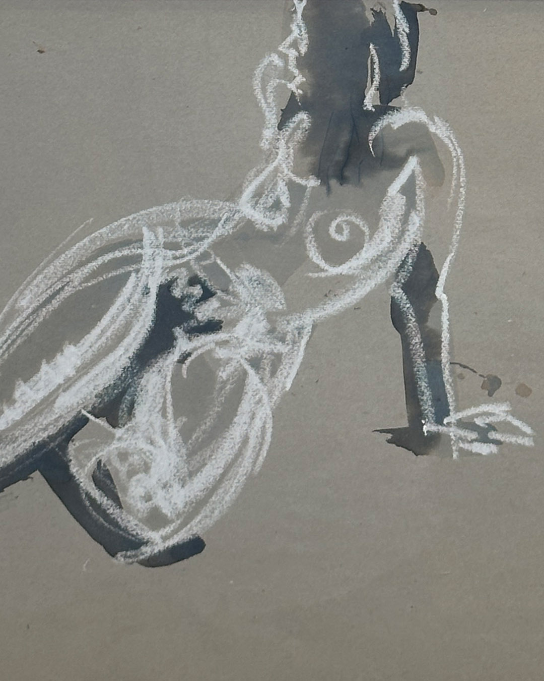 Bob Berks Original Pastel Figure Sketch 20 x 14-1