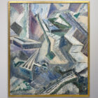 Original 1956 Cubist Painting Guitar Wesley Lea- 1