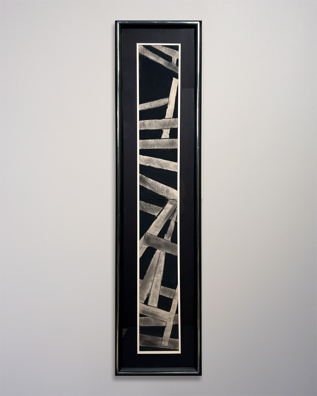 Original Abstract Charcoal Drawing 52 x 13-1