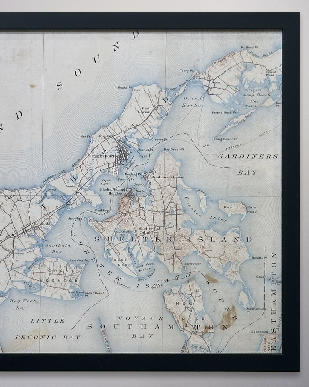 Shelter Island Map 20 x 15 Circa 1910 1