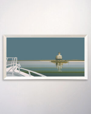 25-125 Aron Original Bug Lighthouse Print Blue-Gray 44 x 24
