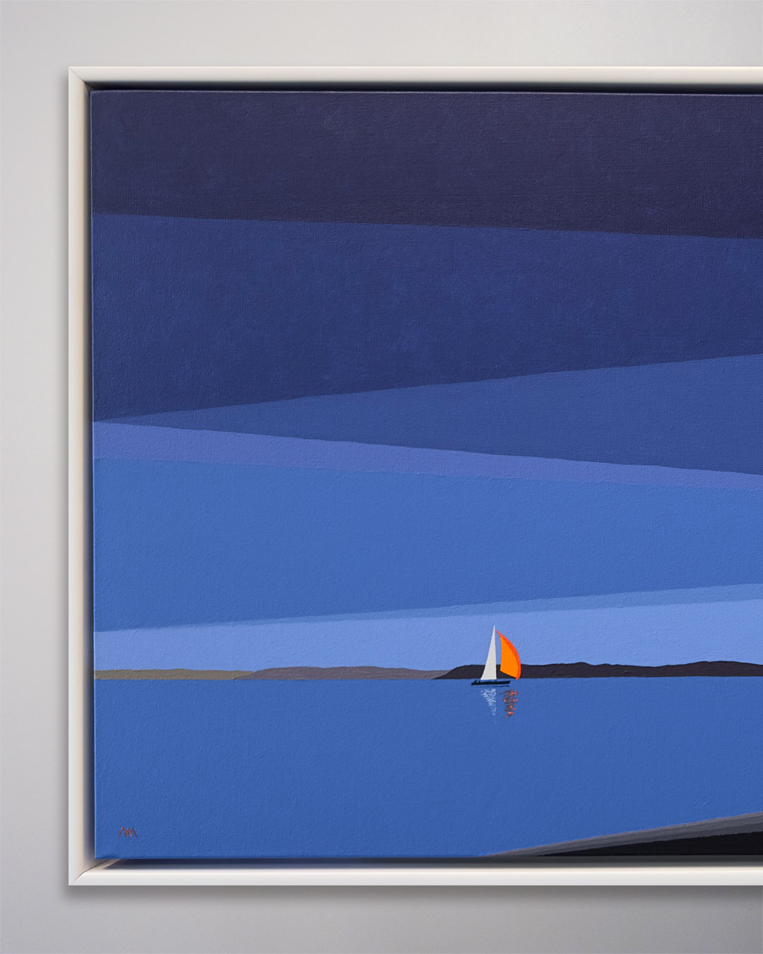 Aron Original Painting Red Sail Red Sky Three 50 x 26