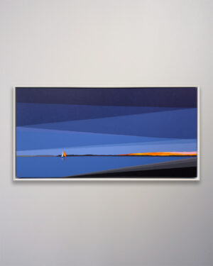 Aron Original Painting Red Sail Red Sky Three 50 x 26