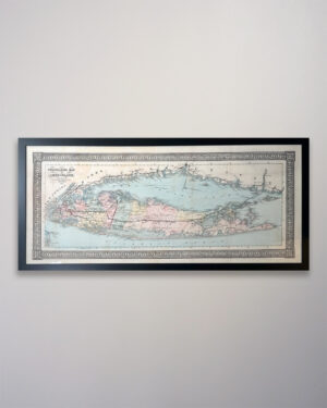 Travellers Map of Long Island 1866 42 x 19