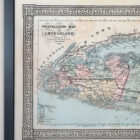 Travellers Map of Long Island 1866 42 x 19