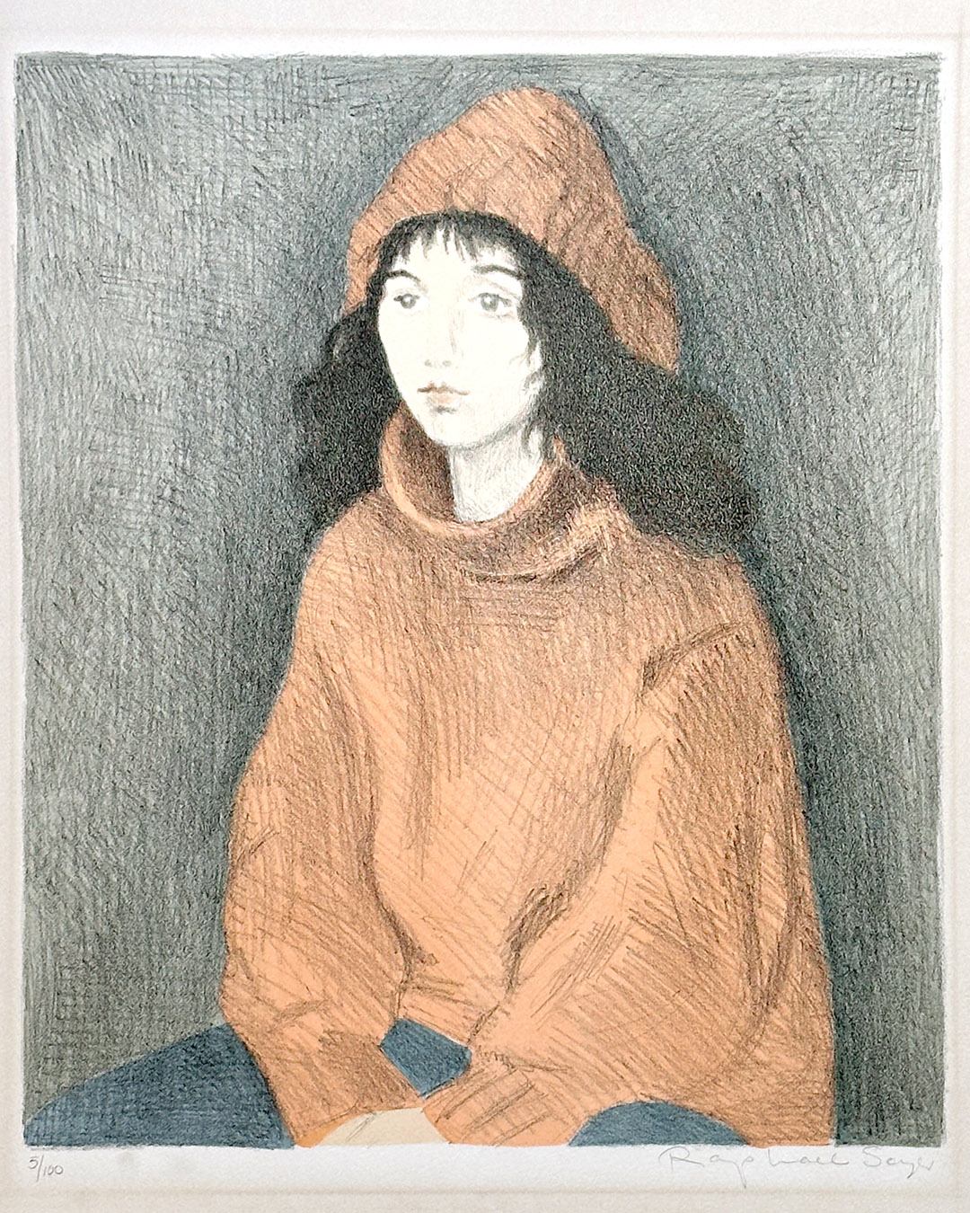 Raphael Soyer 1960s Limited Edition Litho 22 x 26-1