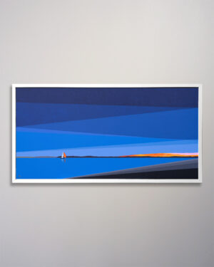 Aron Red Sail Red Sky Print 42 x 22