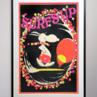 Original 1968 Snoopy Surfs Up Blacklight Poster 27 x 38