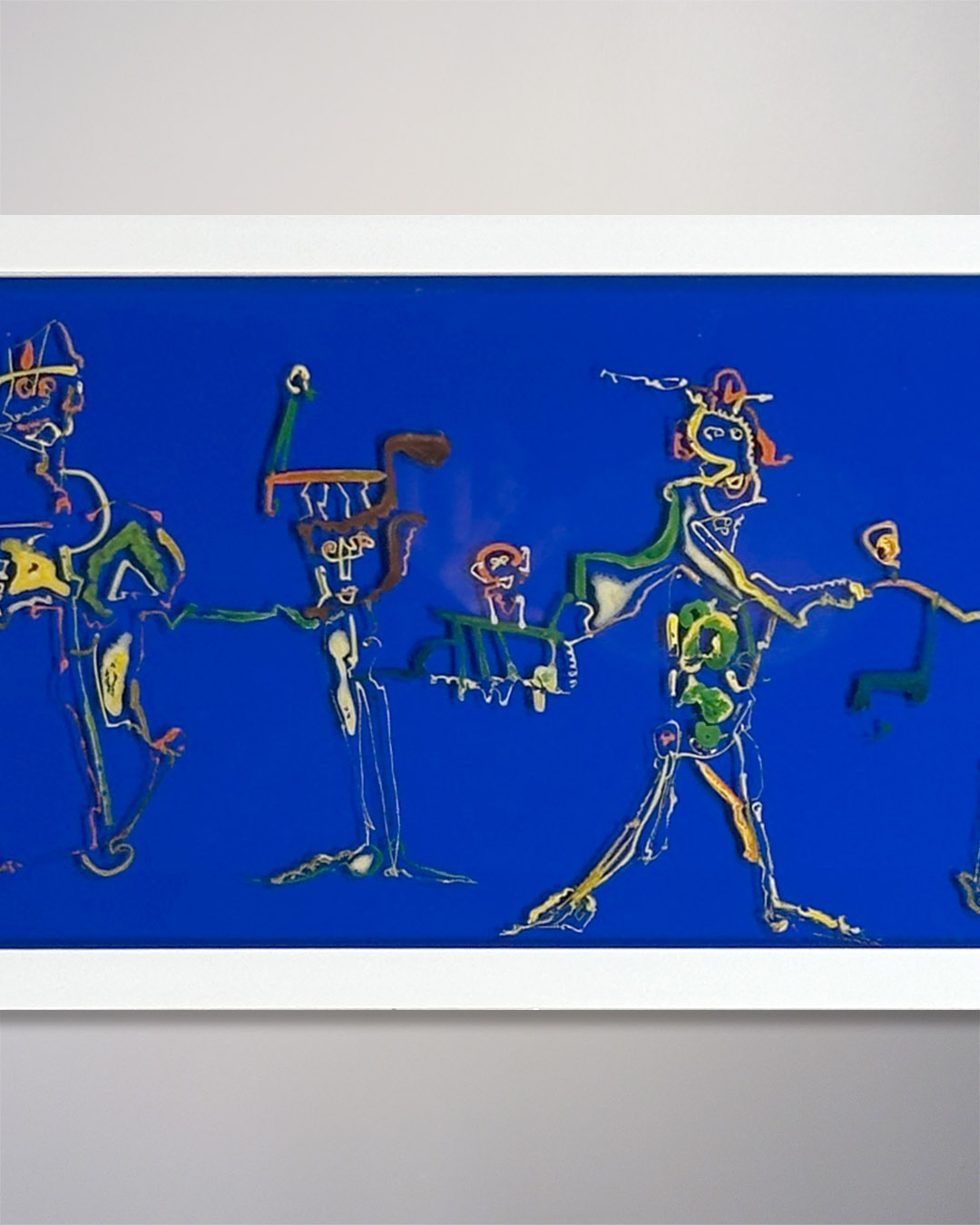 Lassiter 1971 Outsider Painting on Lucite 37 x 10