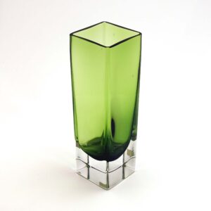 Aseda Glasbruk Bright Green Square Vase