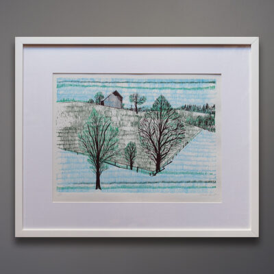 Mid-Century Landscape Silkscreen Print Brant