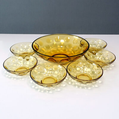 8-250 Hazel-Atlas Eldorado Gold Serving Bowl Set