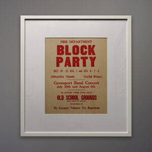 red-block-party-white-frame-sold